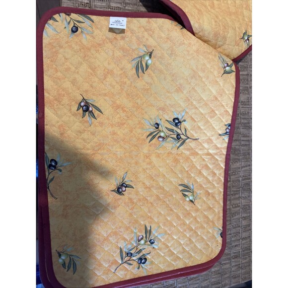 L'Ensoleillade Cotton Quilted Placemat olive made in france set of 6 - Picture 2 of 7